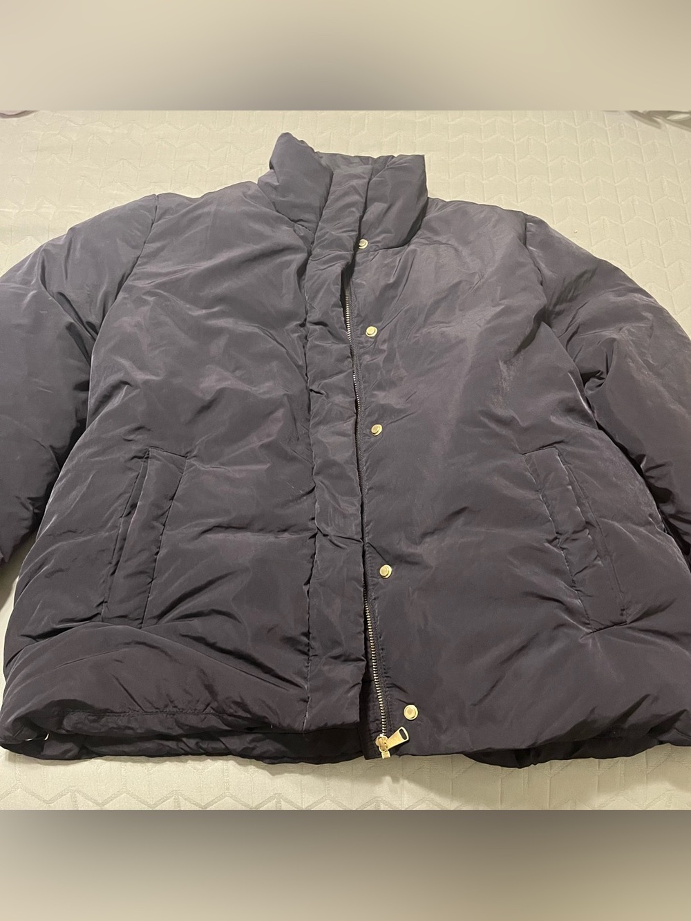 H&M Men's Navy Puffer Jacket - Lightweight Insulated Coat